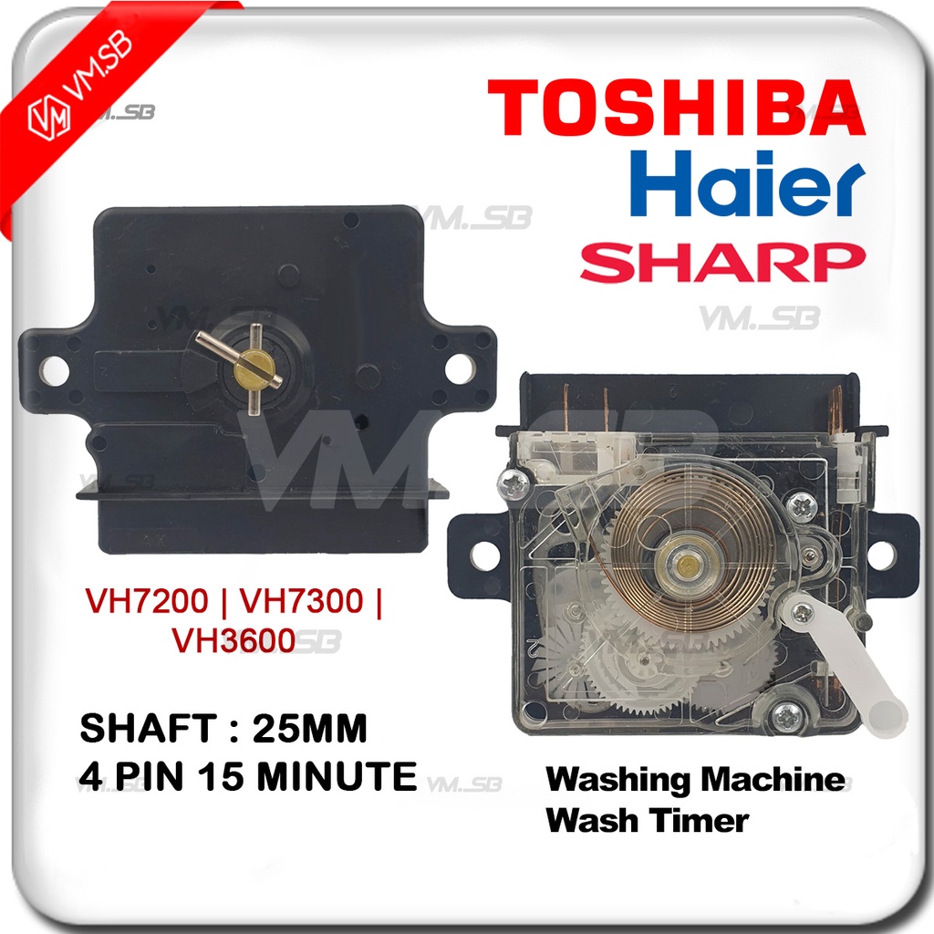 Wash Timer VH7200 VH7300 VH3600 Toshiba Haier Sharp Wash timer 4 Pin
