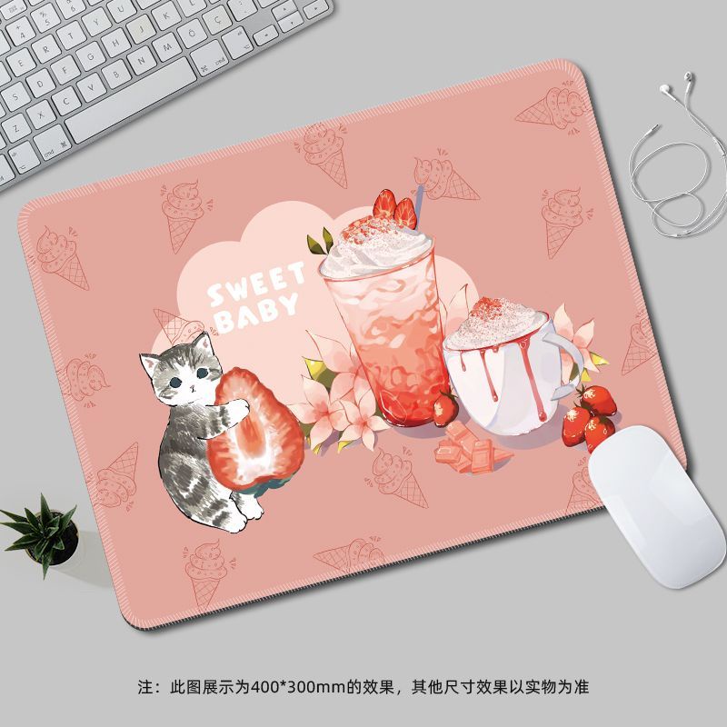 Mouse Pad Cute Kawaii Cat Cartoons Simple Gaming Mousepad Laptop Mouse