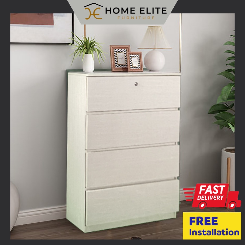 (Siap Pasang) Home Elite 4 Tier Chest Drawer Drawer Storage