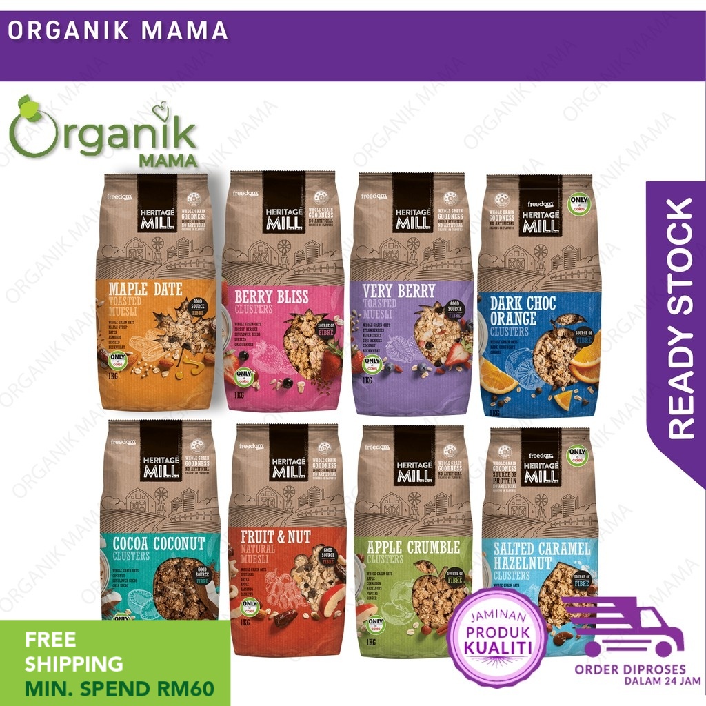 FREEDOM FOODS Heritage Mill Clusters (1kg) Granola Muesli Shopee Malaysia