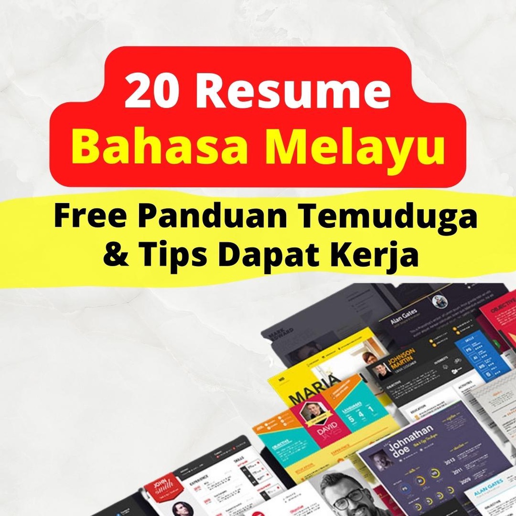 Template Resume Bahasa Melayu, CV Bahasa Melayu murah cantik mudah