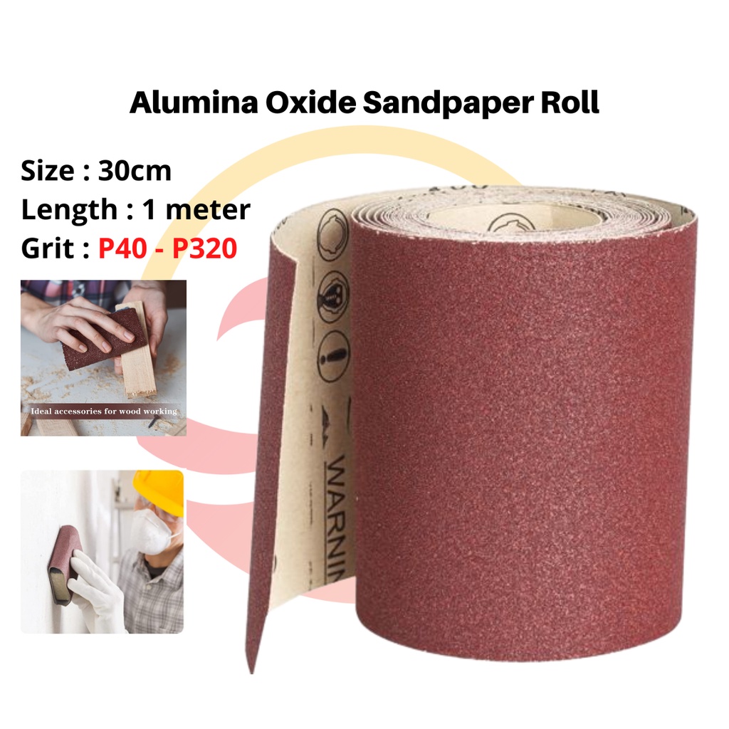 Sandpaper Roll Aluminum Oxide Paper Backing Sand Paper Roll (30cm x