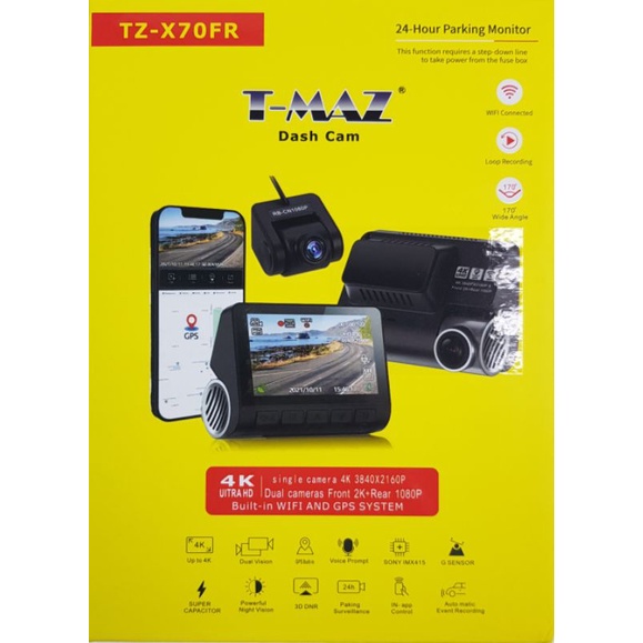 T-MAZ TZ-X70FR FRONT 4K / REAR 2K DUAL VISION | Shopee Malaysia