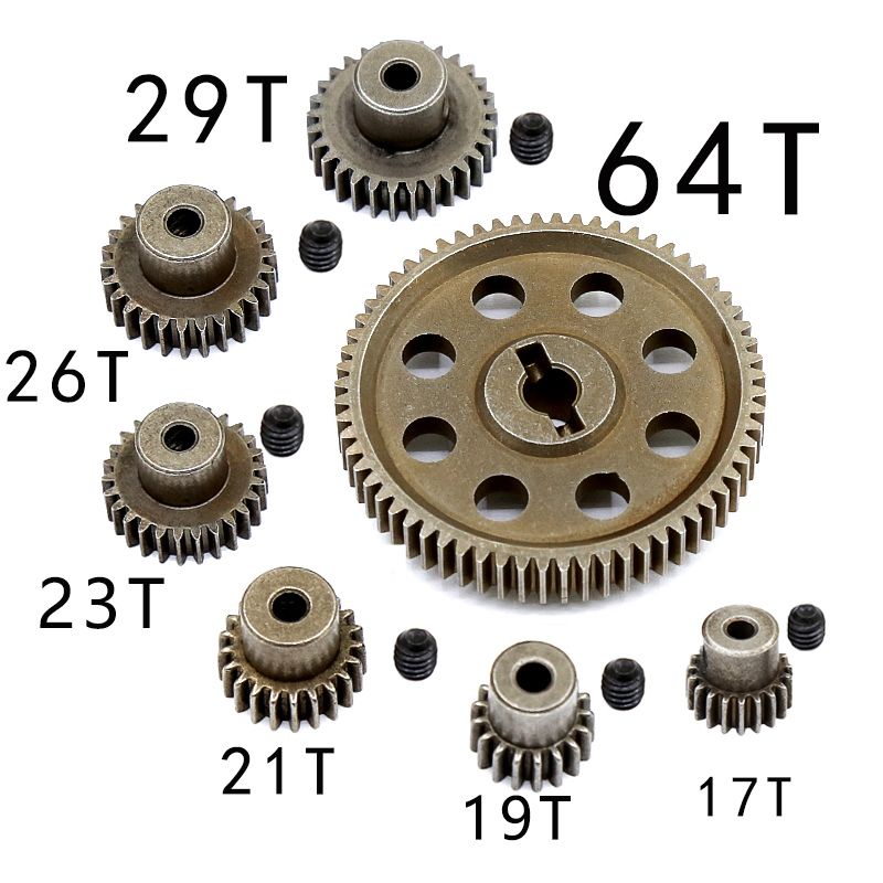 ShareGoo Metal Spur Diff Differential Main Gear 62T & 17T Pinion Motor Gear Center Reduction Compatible with WLtoys 12428 12423