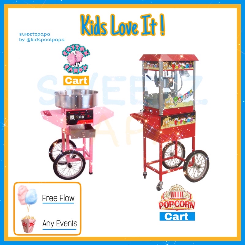 Cotton Candy Floss cart Popcorn Free Flow Birthday Party Event KL Bangi ...