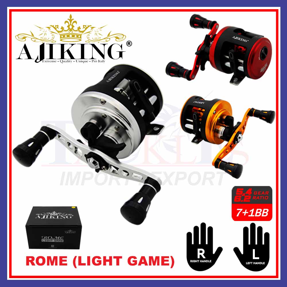 Ajiking Rome Light Game RLG-200 Left & Right Handle Light Jigging Casting  Conventional Fishing Reel Mesin Pancing