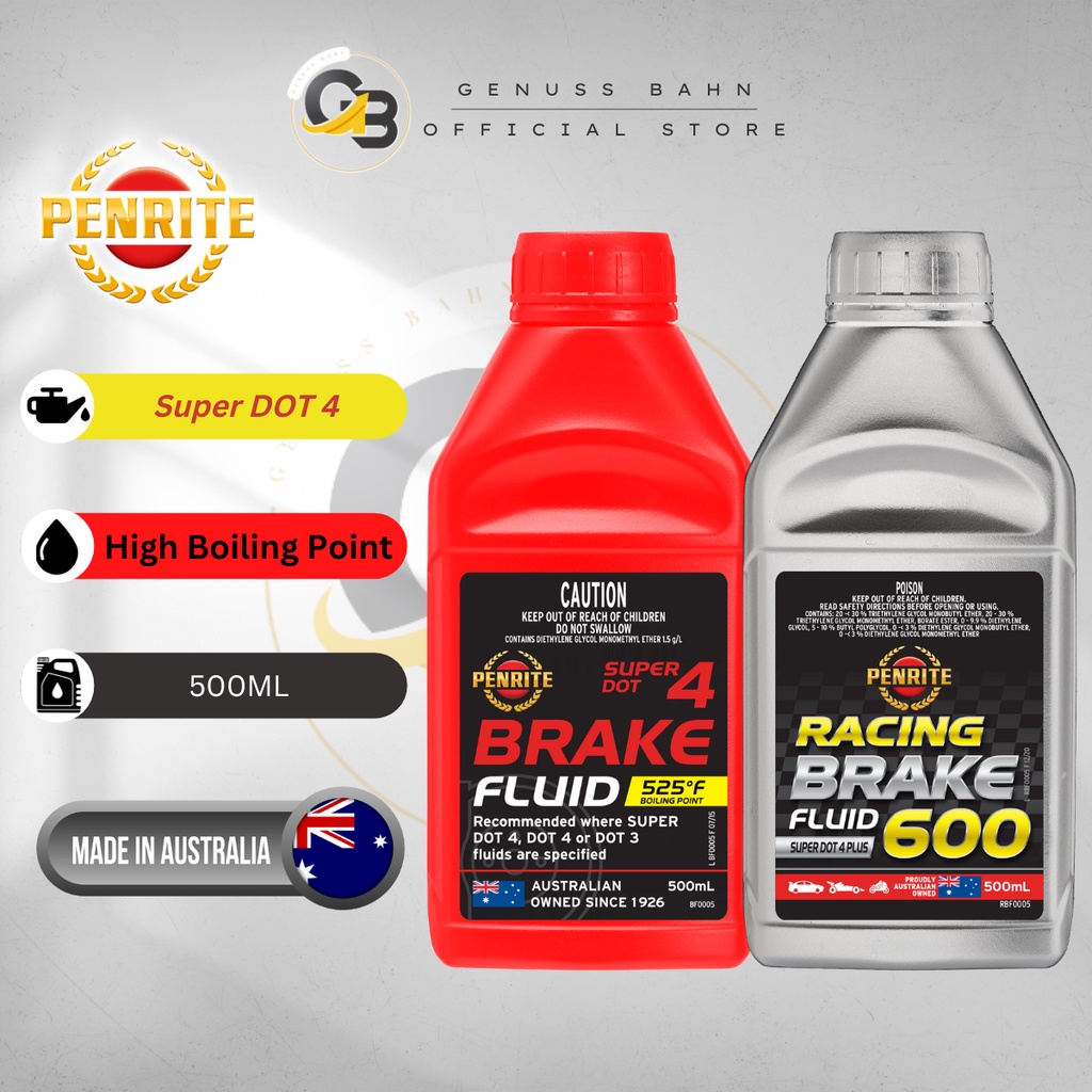 PENRITE Racing Brake Fluid / Super DOT 4 Brake Fluid Plus High Boiling Point 500ml Shopee Malaysia