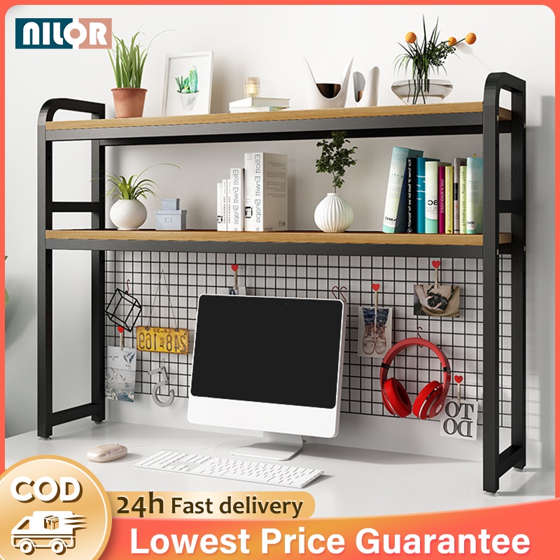 NR 2 Layer Desktop Storage Shelf Office Table Organizer Rack