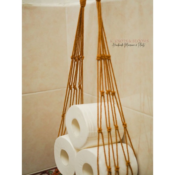 1pc Toilet Paper Storage Holder, Boho Wall Mounted Tissue Roll