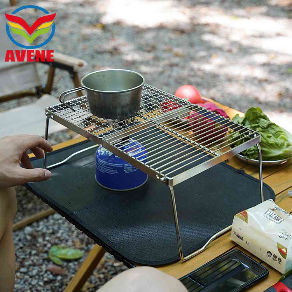 Stainless Steel Stove Stand Rack Portable Folding Outdoor Camping Pot