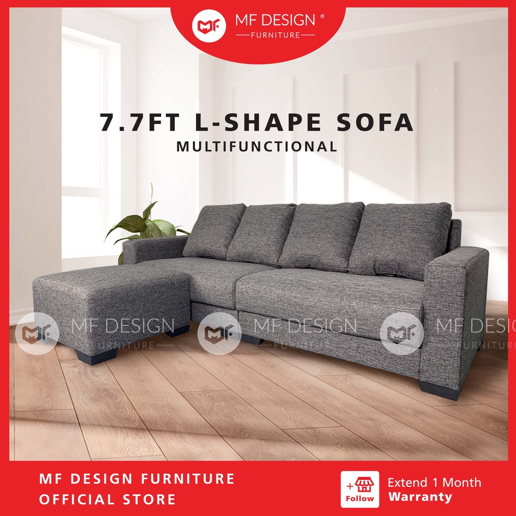 (HIGH QUALITY)MF DESIGN LShape Sofa Fabric Multifunctional Sofa Bed 4