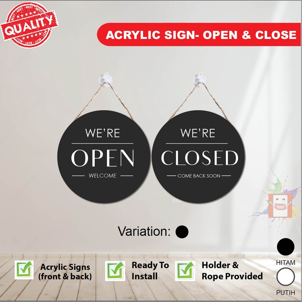 Open Close Acrylic Sign, High Quality Acrylic Signage 20CM X 20CM ...