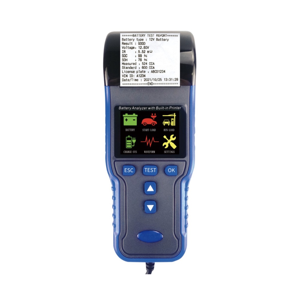 Battery tester analyzer with printer 100~2000 CCA Battery Auto Cranking ...