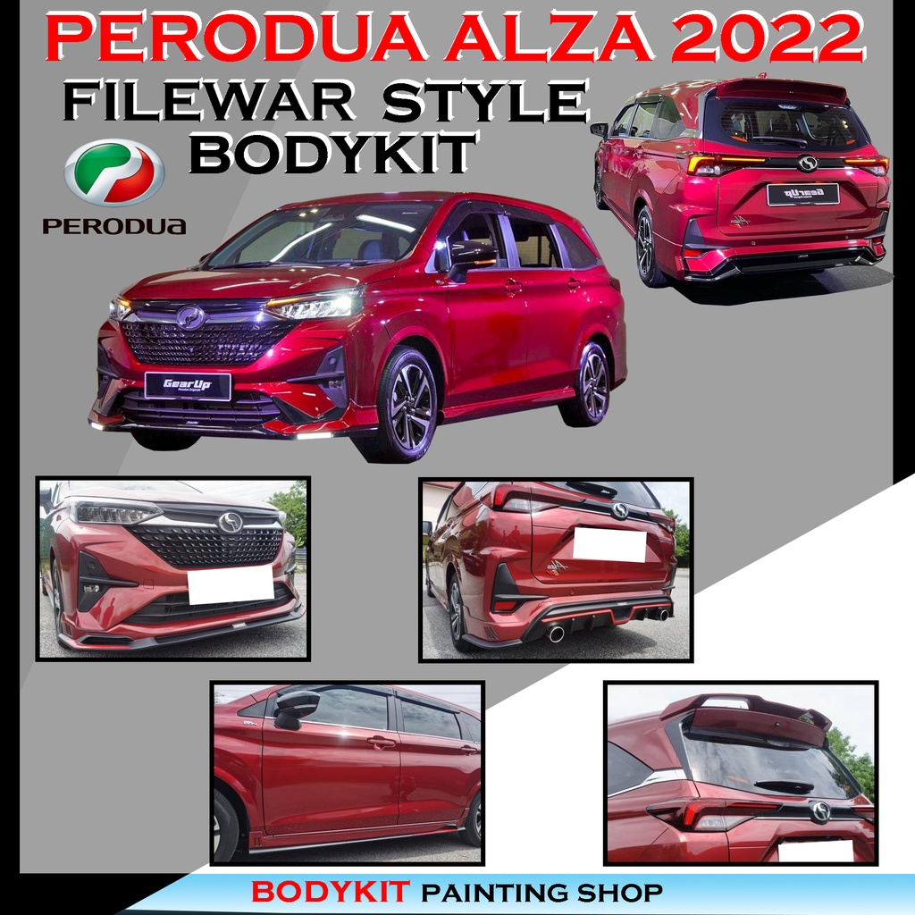 PERODUA ALZA 2022 FILEWAR FULLSET SKIRTING WITH PAINT (FRONT SKIRT ...