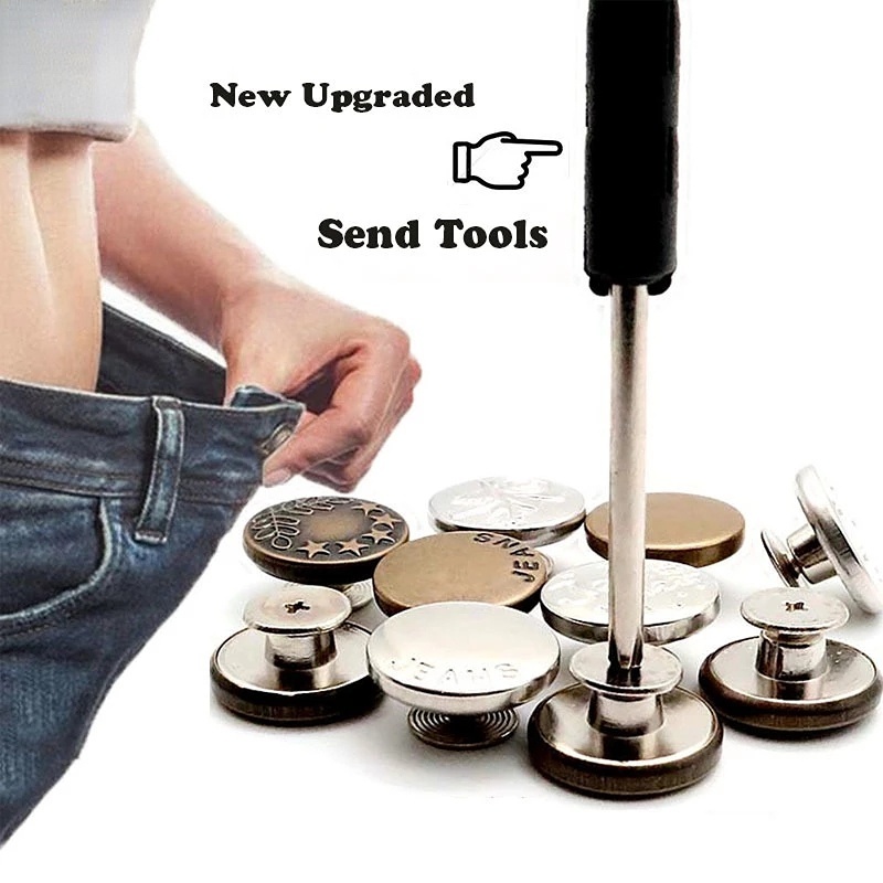 10Pcs/Set Detachable Waist Extender Button for Jeans Practical No ...