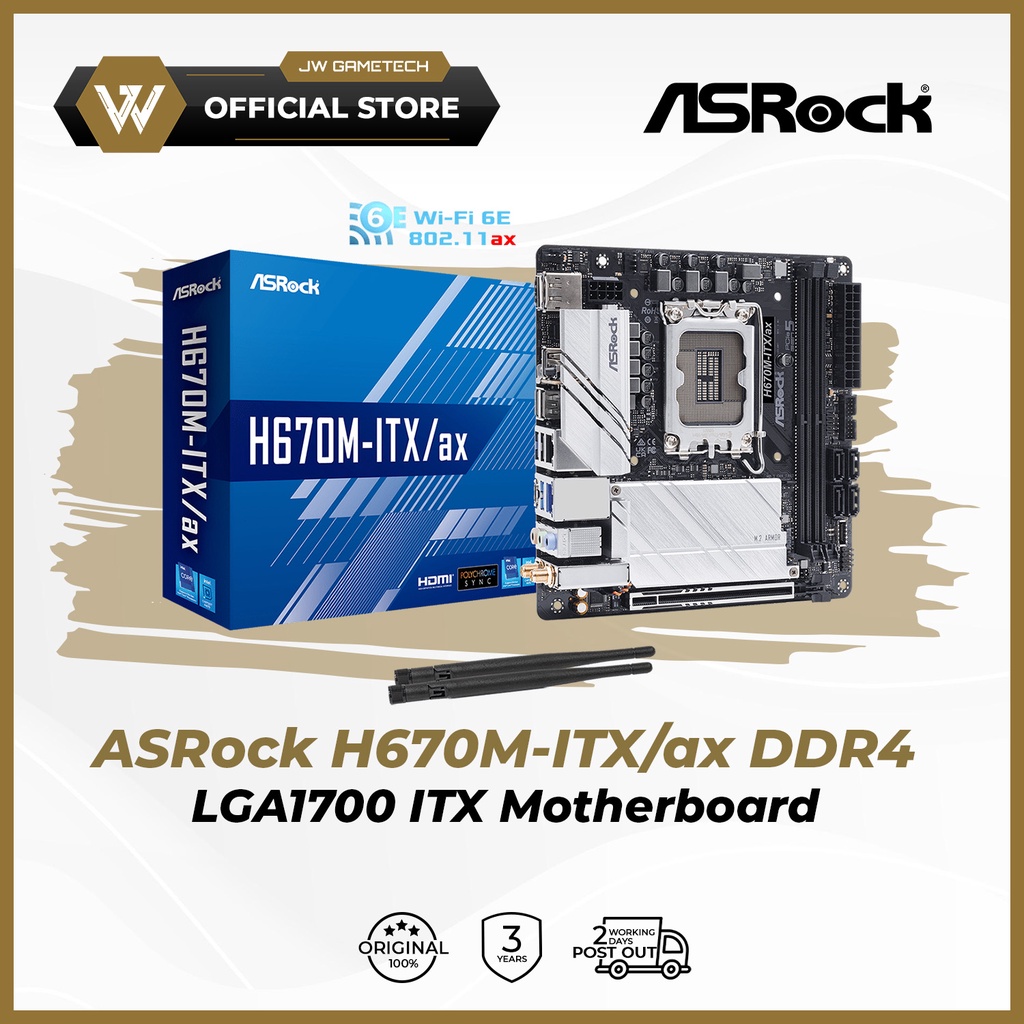 ASRock H670M-ITX/ax LGA1700 ITX Motherboard | Shopee Malaysia