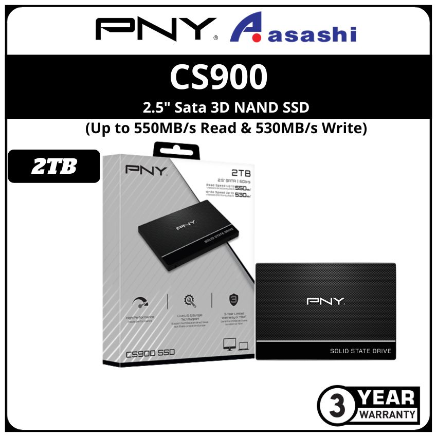 PNY CS900 2TB 2.5" 3D Nand Sata SSD SSD7CS9002TBRB Shopee Malaysia