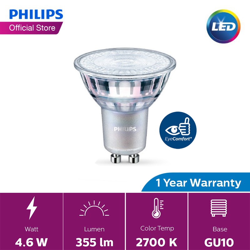 Philips LED GU10 Essential (4.6-50W 2700K/3000K/ 6000K) | Shopee Malaysia