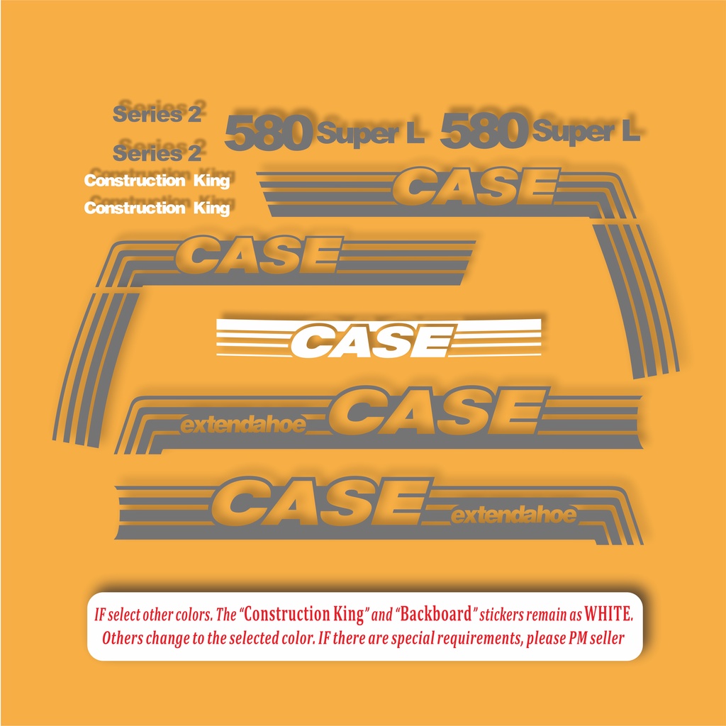 Backhoe Loader Case 580 L / Super L Extendahoe Dipper Sticker One set ...