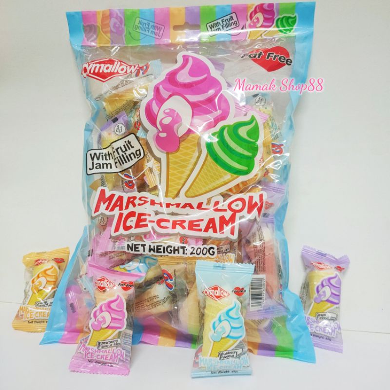 (Cvmallow) Marshmallow IceCream With Fruit Jam Filling (HALAL