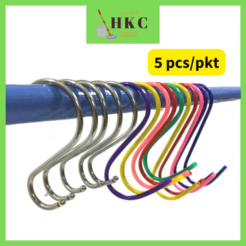 Ready Stock Malaysia】 Cangkuk S / S Hooks Colorful Hook Stainless Steel S  Hooks / Multipurpose S- Hook S 型挂钩