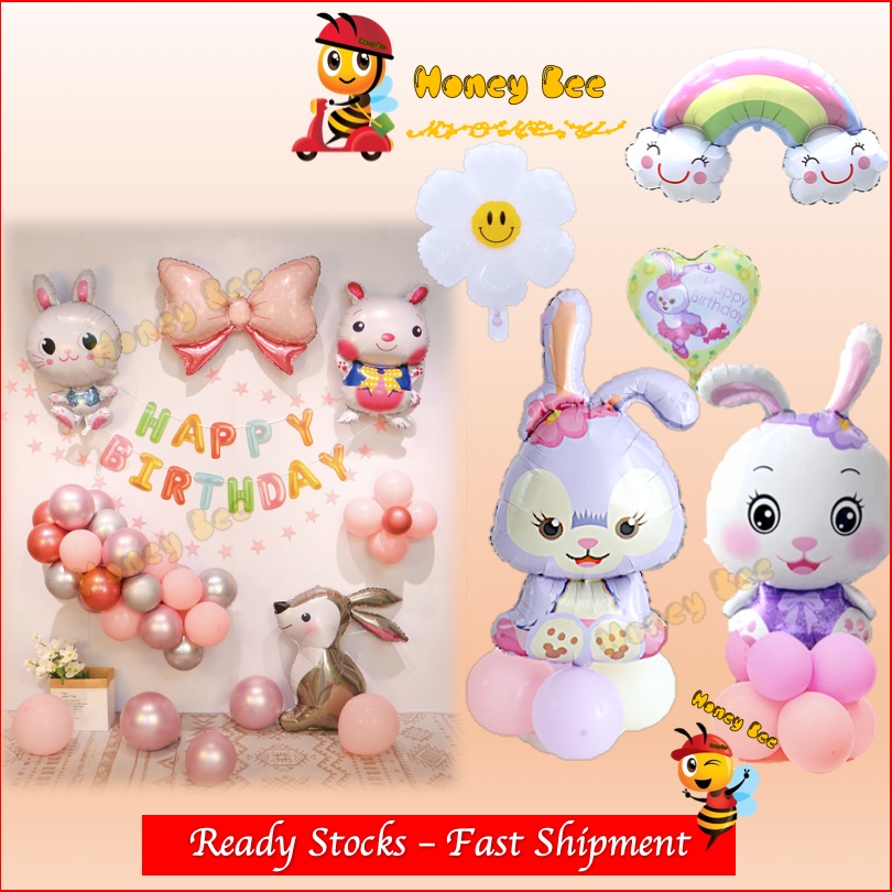 Cute Rabbit Aluminium Foil Big Balloon Birthday Party Decoration Set ...