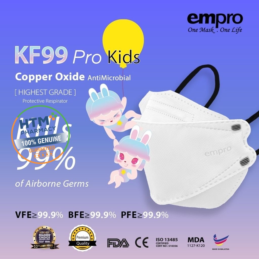 Empro KF99 Pro Respirator Copper Oxide Antimicrobial Face Mask 10's ...