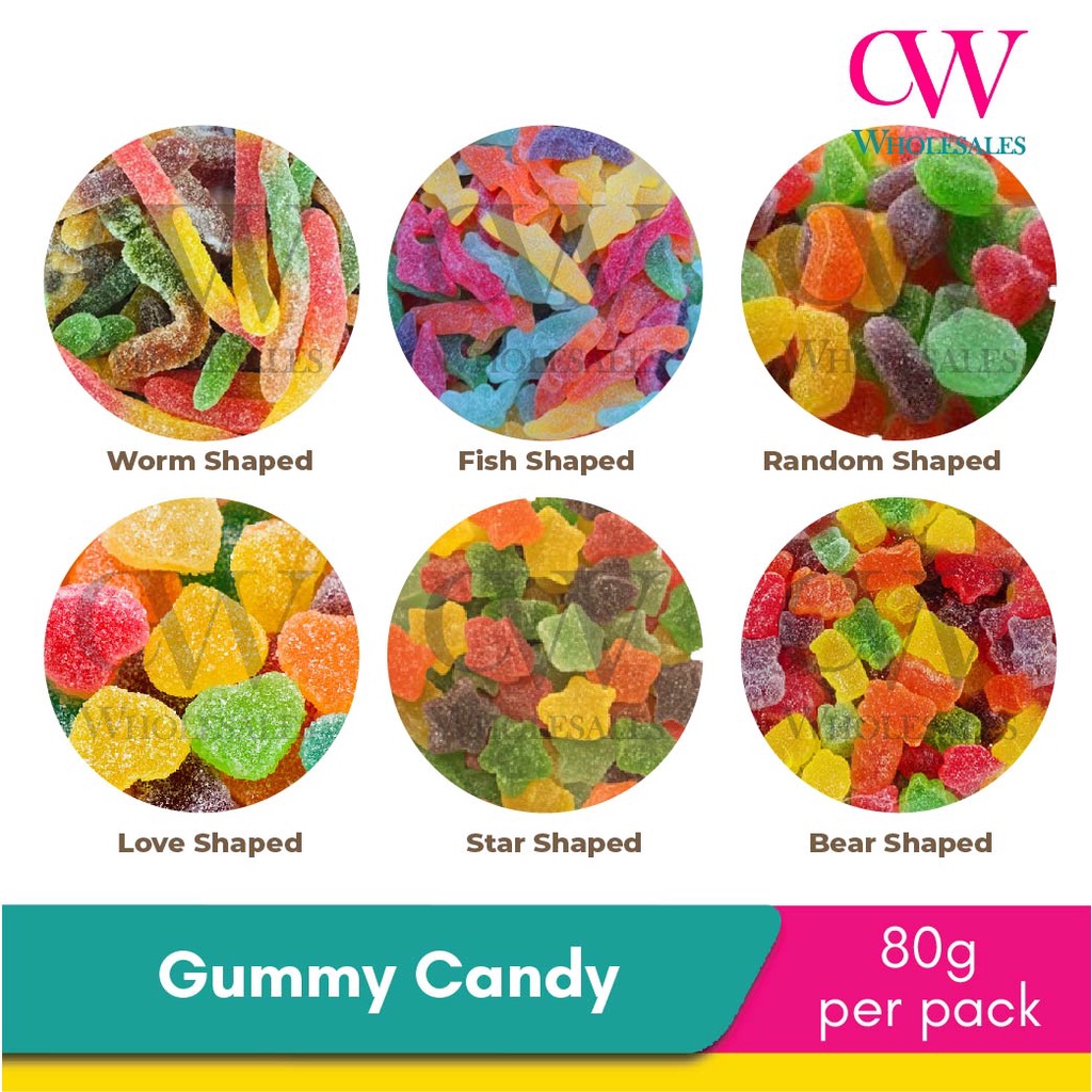 Gummy Jelly Sweets Candy Sour Gummy Worm Shaped Mix Pastilles Jelly ...
