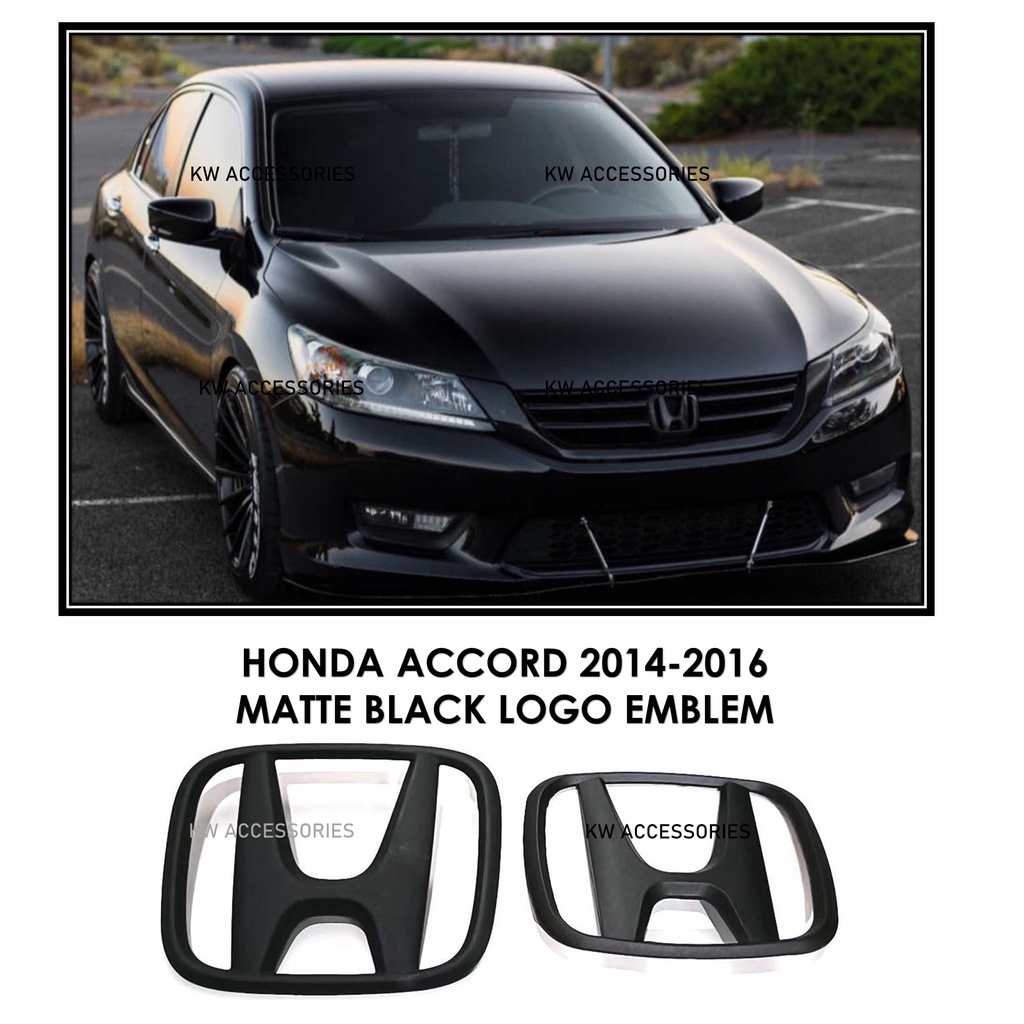 EMBLEM LOGO FOR HONDA ACCORD 20142016 MATTE BLACK LOGO RED LOGO