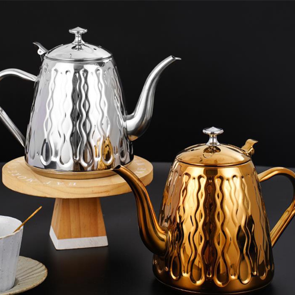 Roestvrijstalen theepot met ingebouwde infuser en ergonomisch ontwerp