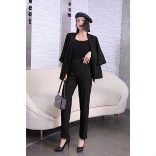 ZARA Women Formal Suit Coat Blazer + Long Slack Pants SET