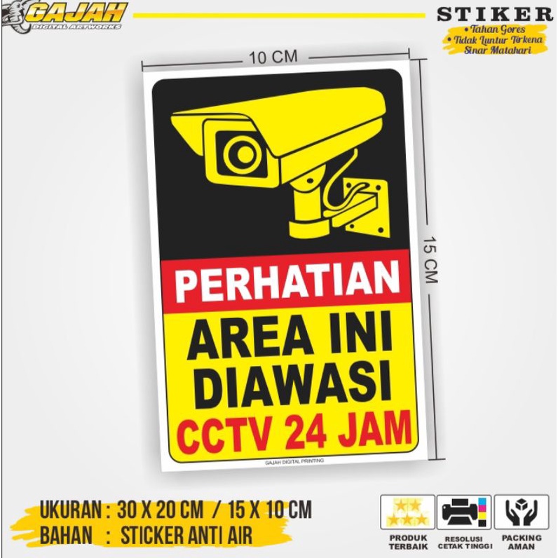 24-Hour CCTV Monitoring Sticker / 24-Hour CCTV Sticker / CCTV Label ...