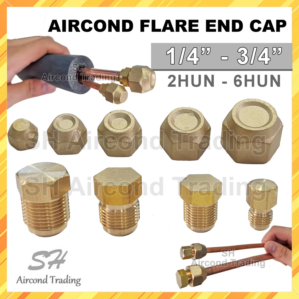 Aircond Flare Nut end cap Flare Union 1/4" 3/8" 1/2" 5/8" 3/4" Air