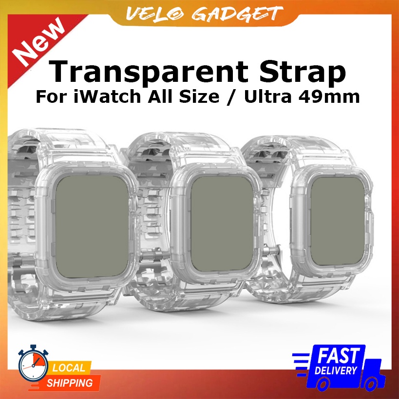 [Malaysia Stock] Silicone Transparent Strap For iWatch Series Ultra 2