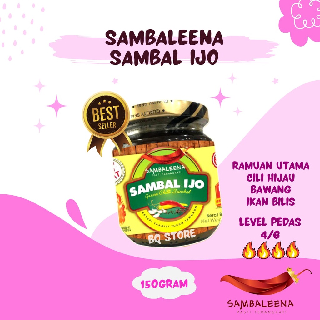 Sambaleena Sambal Ijo Sambal Ready To Eat Sambal Itam Sambal