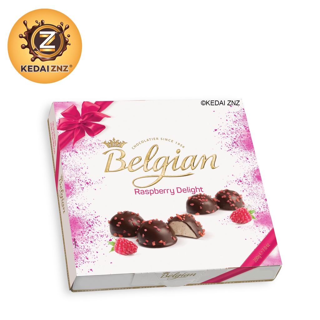 Chocolate Belgian Raspberry Delight Chocolate (16 Pieces) Box 200g ...
