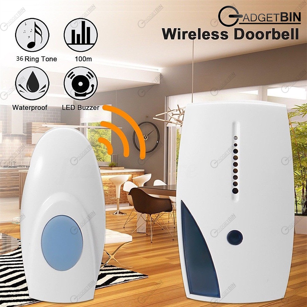 Wireless Remote Control Digital LED Cordless 36 Tunes Door Bell ...