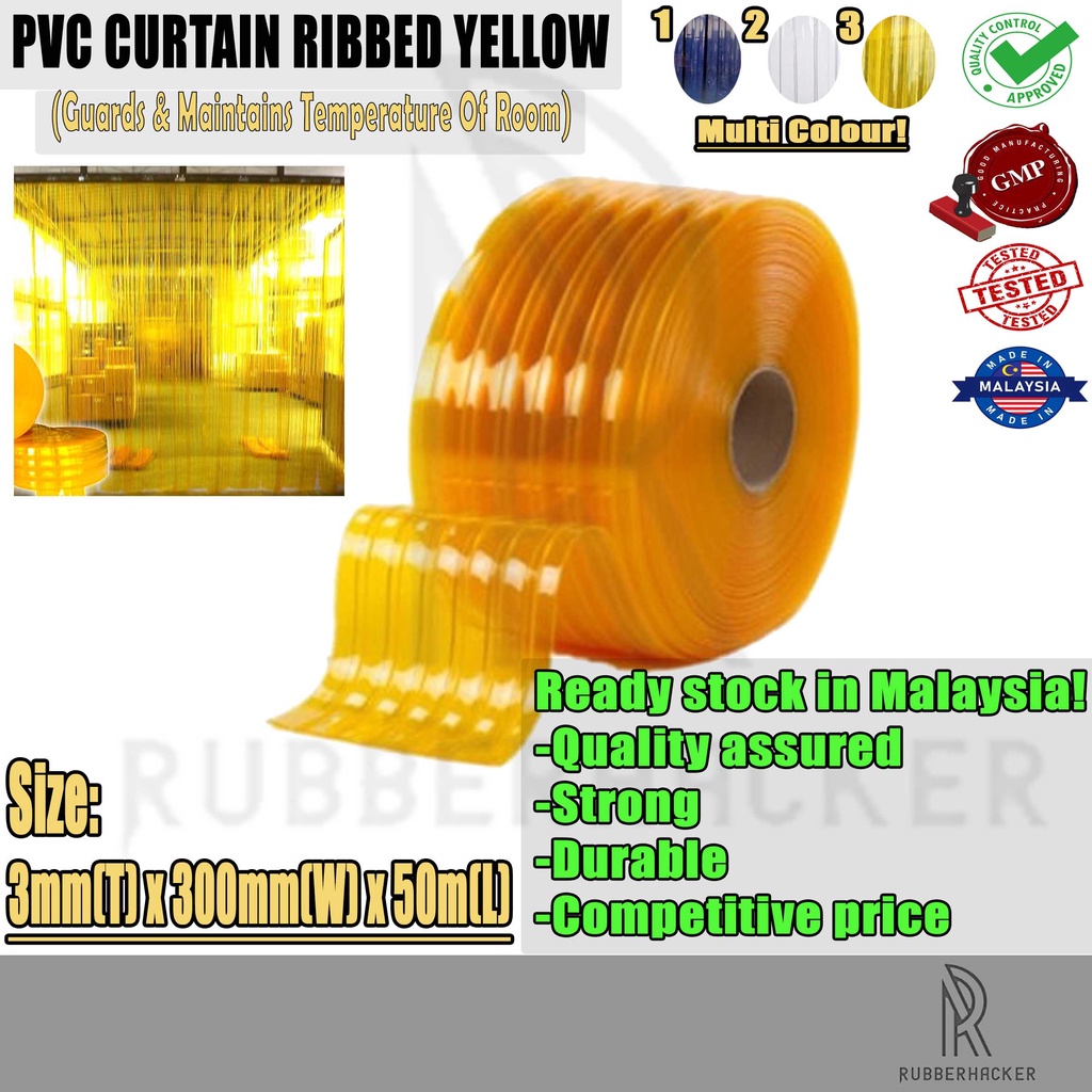 PVC Curtain Ribbed Yellow, Door Strip Cooling Room Curtain, Multi ...
