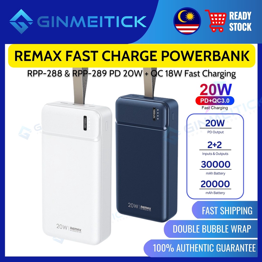 Remax Powerbank 20000mAh & Remax 30000mAh 20W PD+QC Fast Charging ...