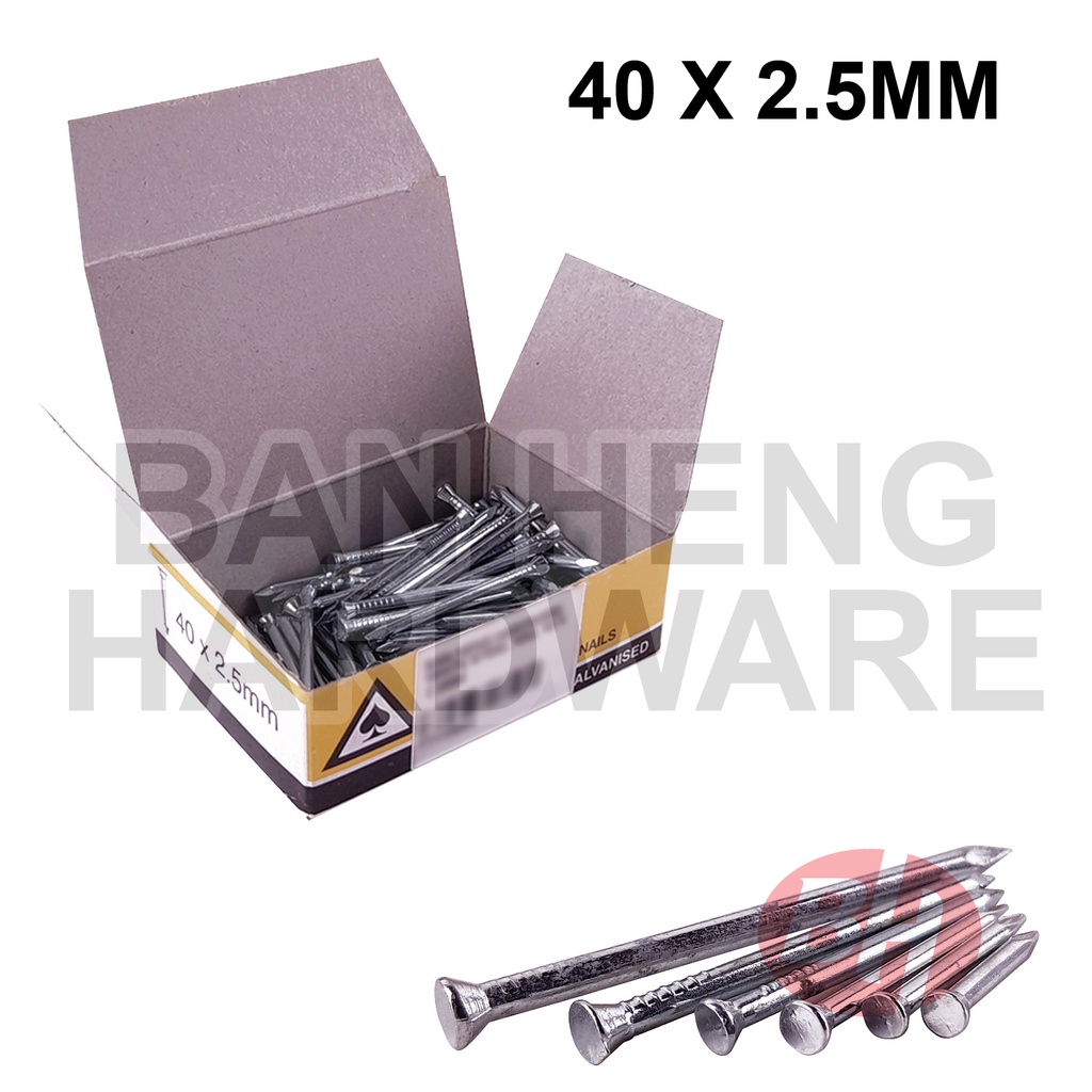 Ace Brand Galvanised Flat Head Countersunk Steel Concrete Nail Paku