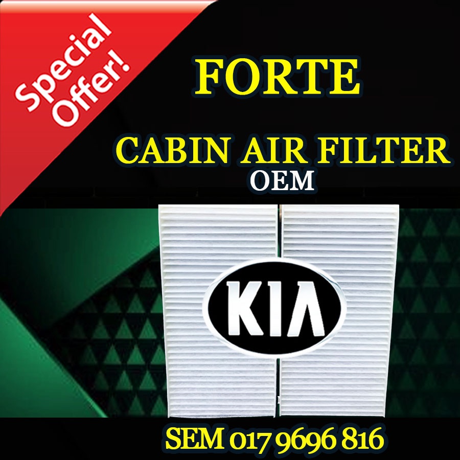 KIA FORTE OEM FIBRE 2 IN 1 CABIN AIR FILTER (CAR AIRCOND SYSTEM