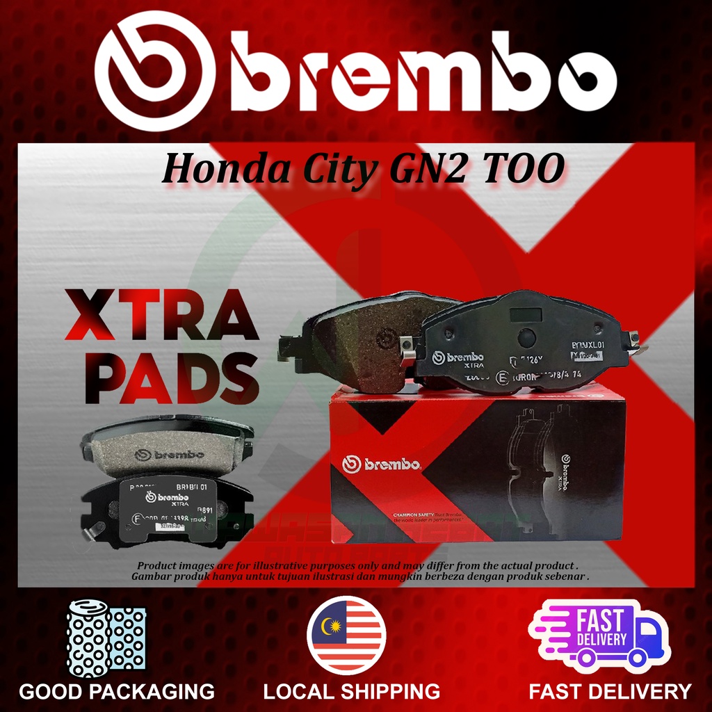 Honda City GN2 TOO Front Disc Brake Pad Performance Brembo Xtra Pads