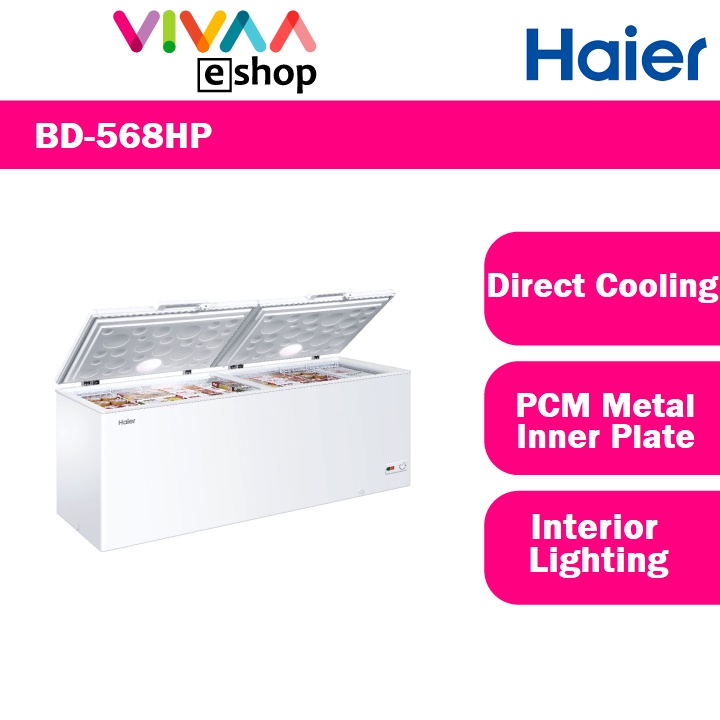 Haier BD568HP Chest Freezer 535L R600a 2 in 1 Convertible Fridge Freezer Twin Door with LED