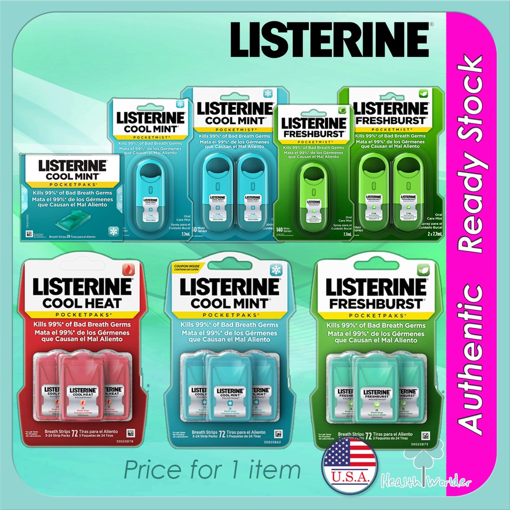 Listerine Freshburst Pocketpaks Breath Strips l Listerine Pocketmist ...