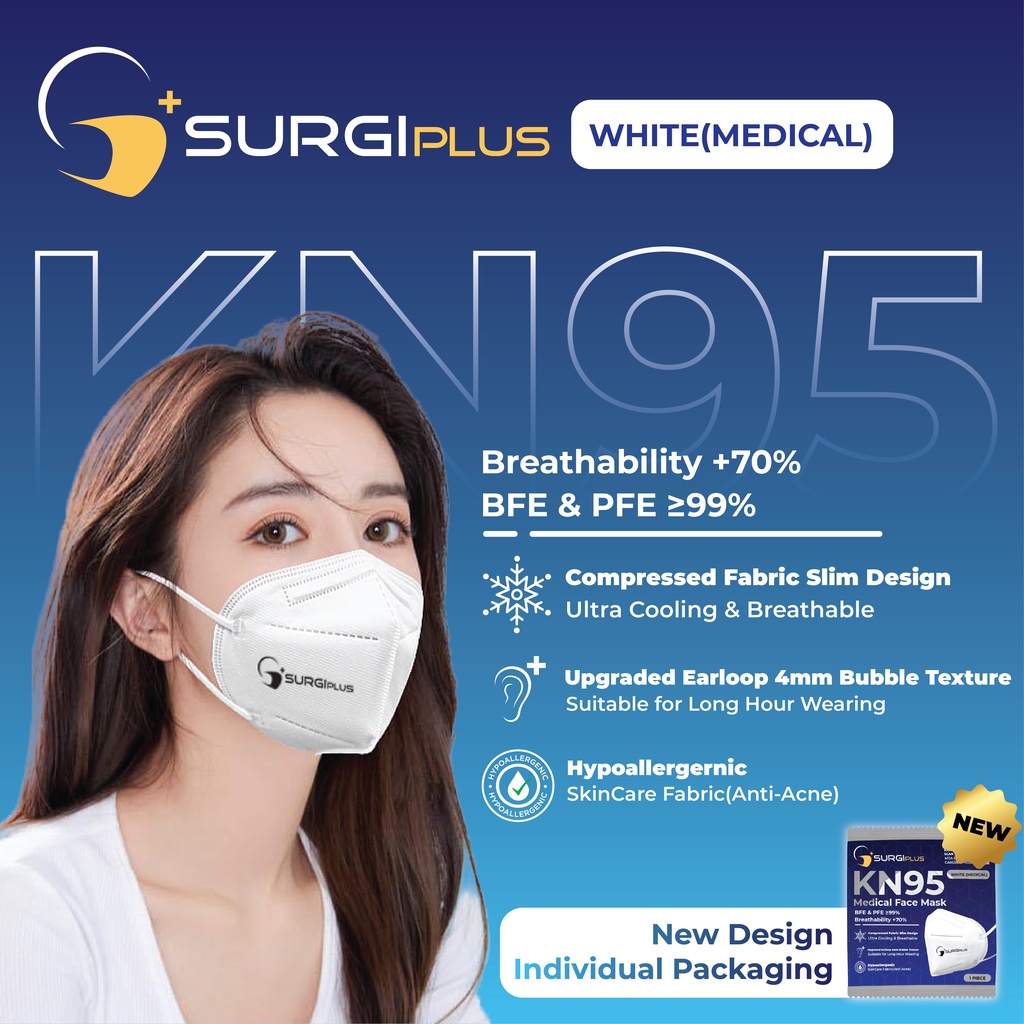 【Surgiplus】Medical KN95 5 Layers 1pc【Individual Packing】Order 50pcs ...