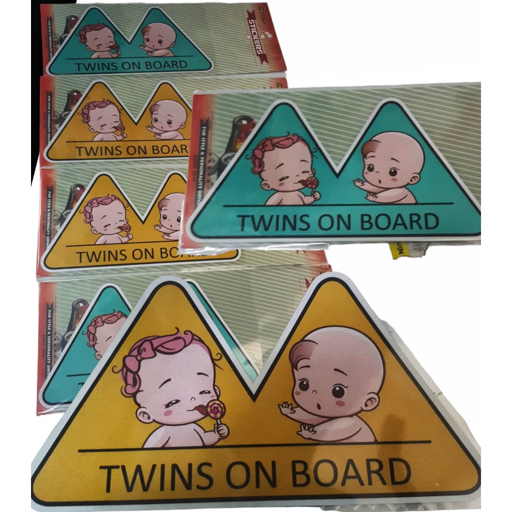 🔥READY STOCK🔥 RANDOM COLOR ) TWINS ON BOARD CAR STICKERS ( /BABY ON ...