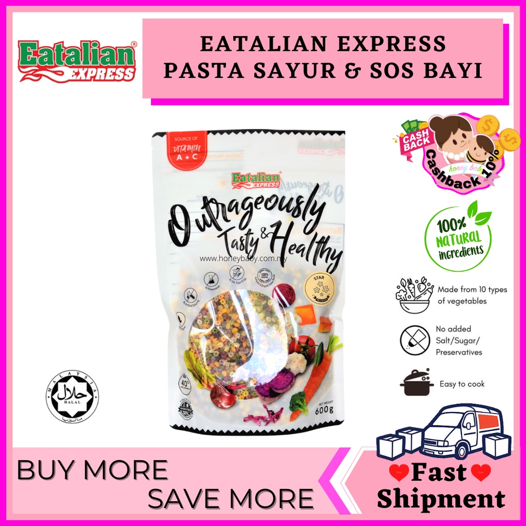 EATALIAN EXPRESS Mixed Vegetable Pasta Fusili baby food Macaroni