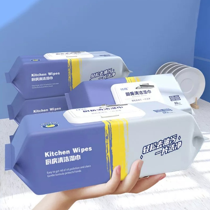 80pcs Kitchen Cleaning Wipes Strong Decontamination Kitchen Wipes