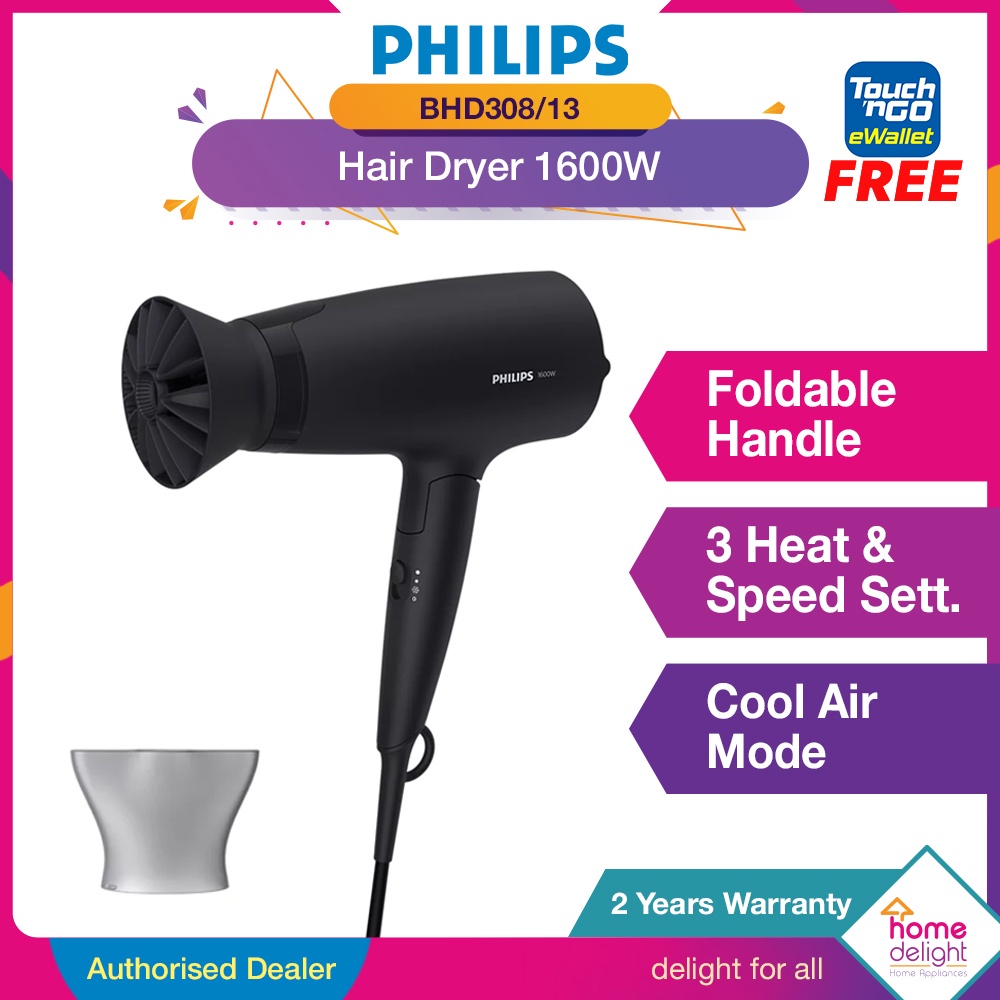 Philips Hair Dryer 1000W (HP8108) / 1600W (BHD308) / 2200W (HP8233 ...