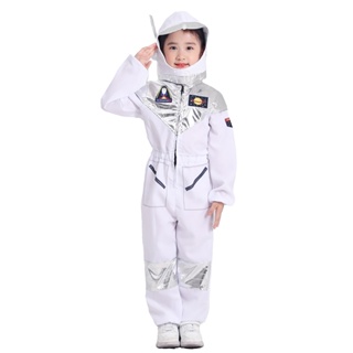 Aerospace Astronaut Cosplay Costume Cool Adult Spaceman With Helmet Suit  New Halloween Cartoon Mascot Party Clothing